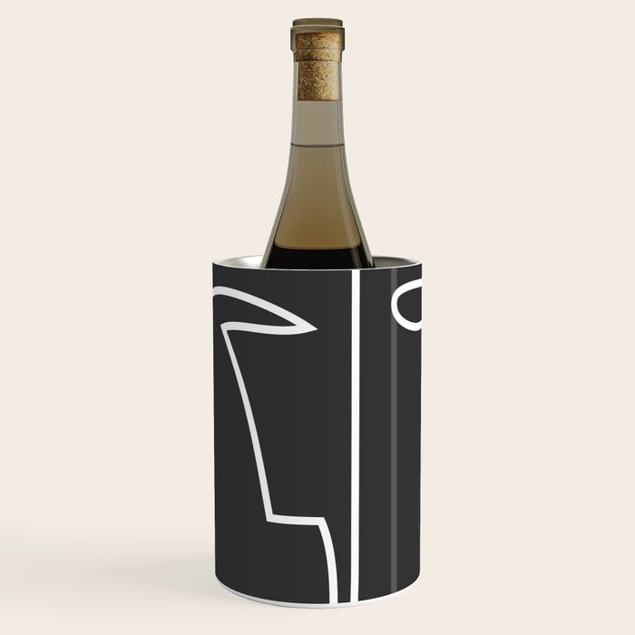 abstract line art face Wine Chiller Gallery Image 1