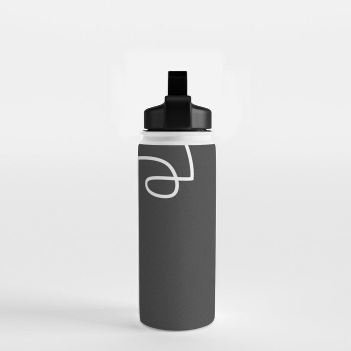 abstract line art face Water Bottle Gallery Image 2