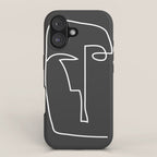 abstract line art face iPhone Case Gallery Image 1