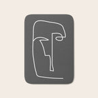 abstract line art face Bath Mat Gallery Image 1