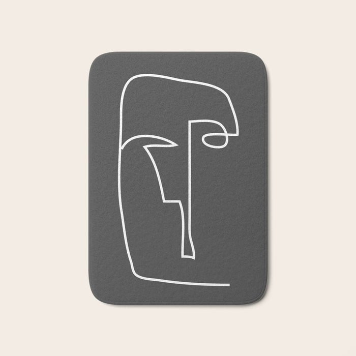 abstract line art face Bath Mat Gallery Image 1