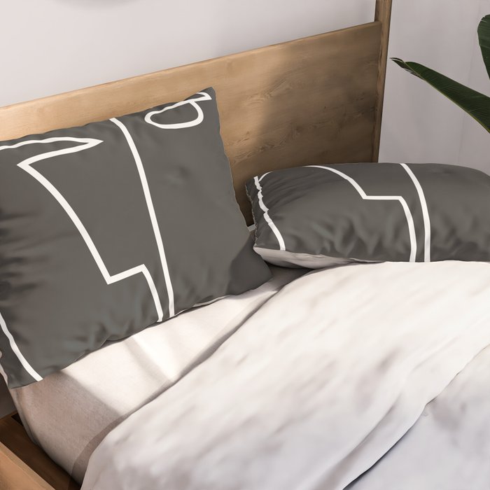 abstract line art face Pillow Sham Gallery Image 2