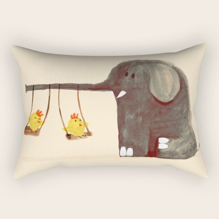 Elephant Swing Rectangular Pillow Gallery Image 2