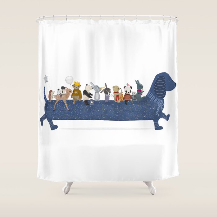 starlight chien Shower Curtain Gallery Image 1
