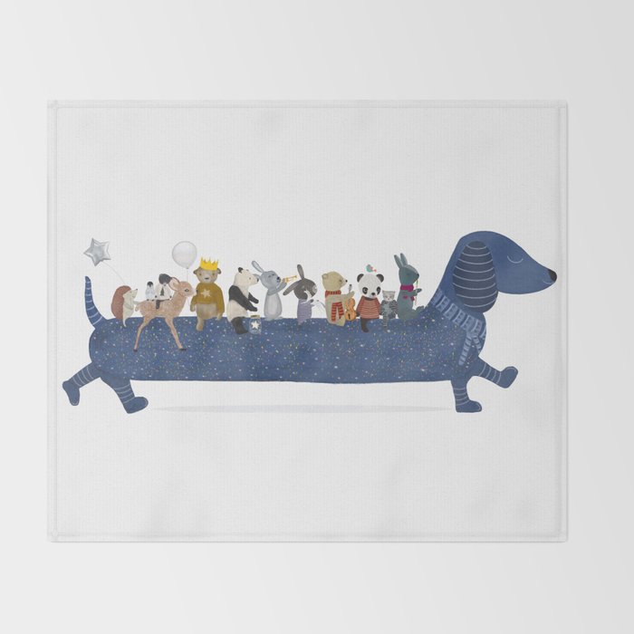 starlight chien Throw Blanket Gallery Image 2