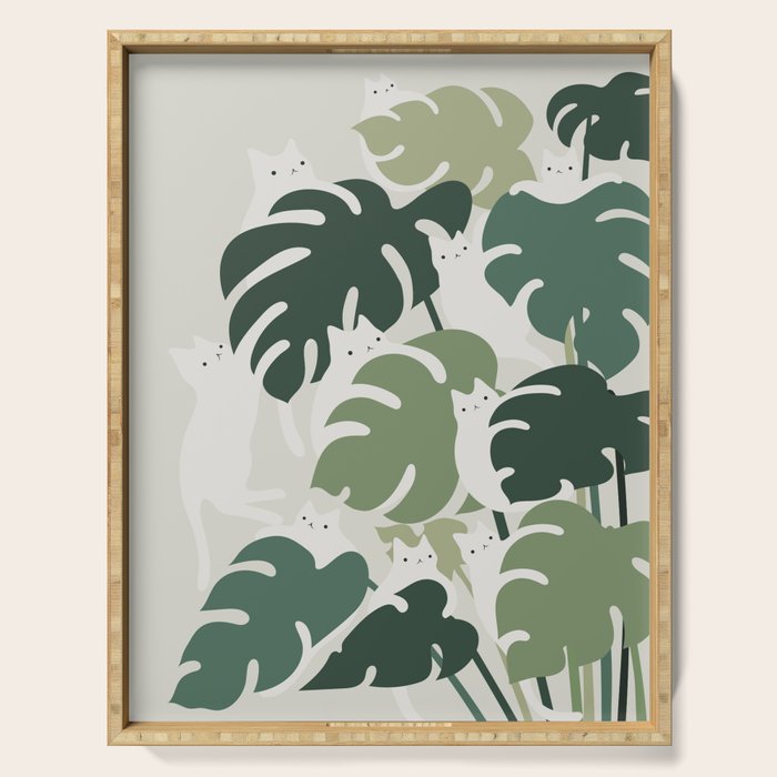 Cat and Plant 47 Serving Tray Gallery Image 1