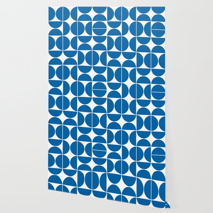 Mid Century Modern Geometric 04 Electric Blue Wallpaper Gallery Image 2