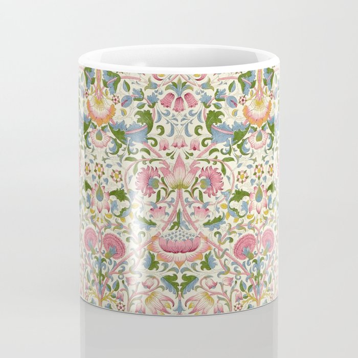 William Morris Vintage Lodden Blush Pink & Woad Blue Coffee Mug Gallery Image 4