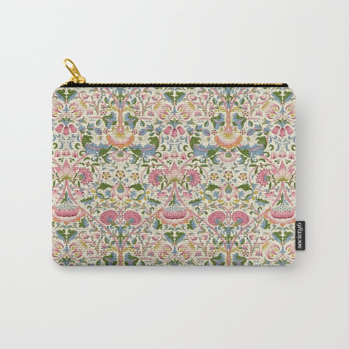 William Morris Vintage Lodden Blush Pink & Woad Blue Carry All Pouch Gallery Image 1
