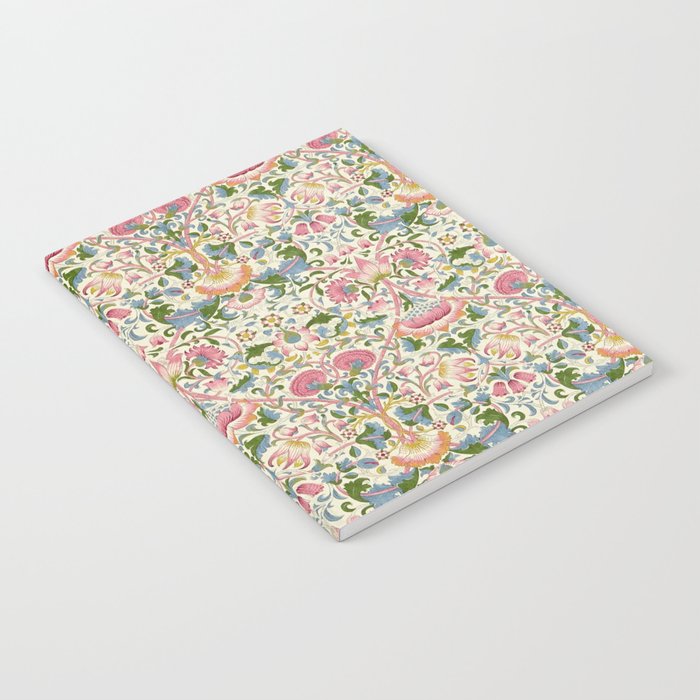 William Morris Vintage Lodden Blush Pink & Woad Blue Notebook Gallery Image 2
