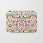 William Morris Vintage Lodden Blush Pink & Woad Blue Bath Mat Gallery Image 1