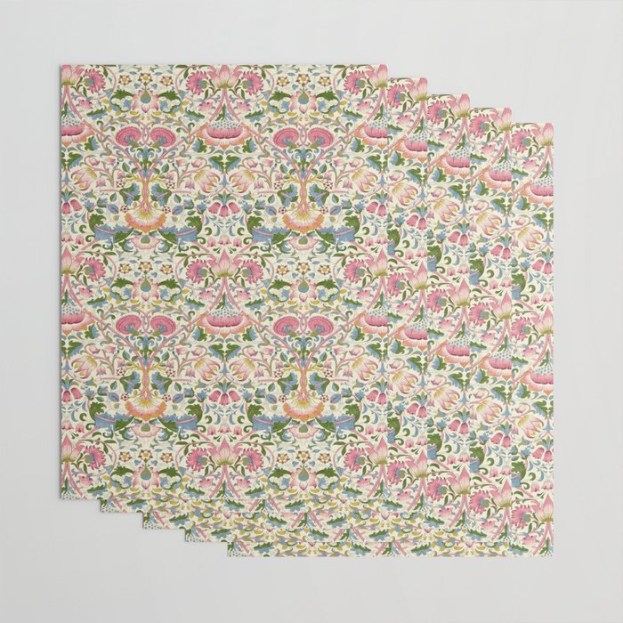 William Morris Vintage Lodden Blush Pink & Woad Blue Wrapping Paper Gallery Image 3