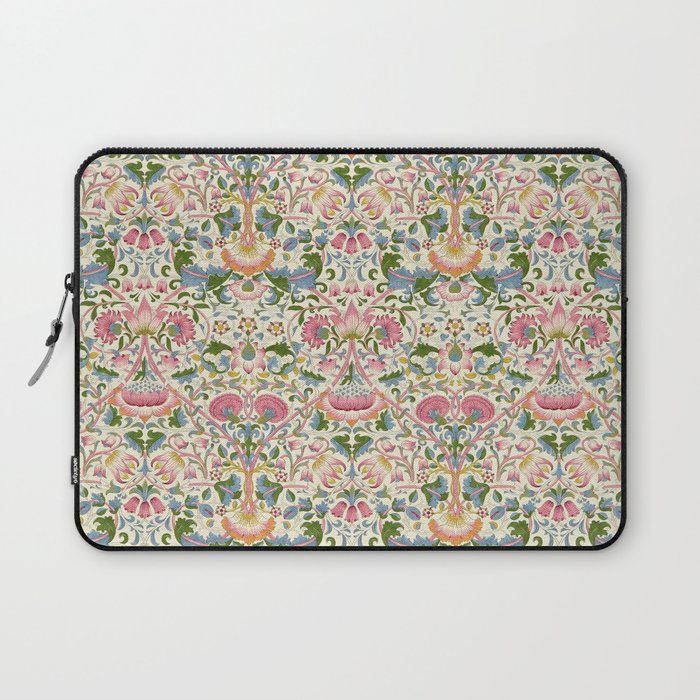 William Morris Vintage Lodden Blush Pink & Woad Blue Laptop Sleeve Gallery Image 1