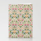 William Morris Vintage Lodden Blush Pink & Woad Blue Stationery Card Gallery Image 2