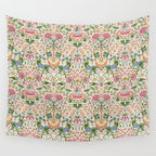 William Morris Vintage Lodden Blush Pink & Woad Blue Wall Tapestry Gallery Image 4