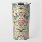 William Morris Vintage Lodden Blush Pink & Woad Blue Travel Mug Gallery Image 1