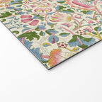 William Morris Vintage Lodden Blush Pink & Woad Blue Welcome Mat Gallery Image 2