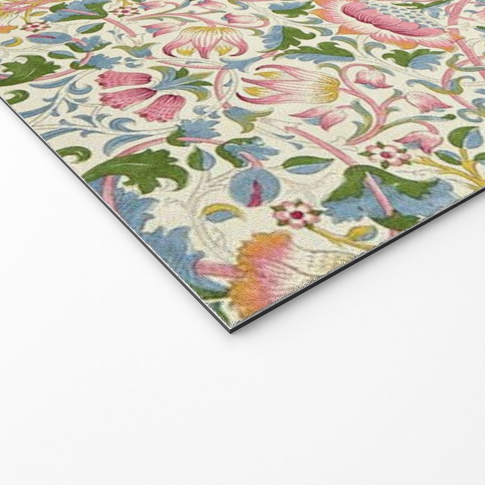 William Morris Vintage Lodden Blush Pink & Woad Blue Welcome Mat Gallery Image 2