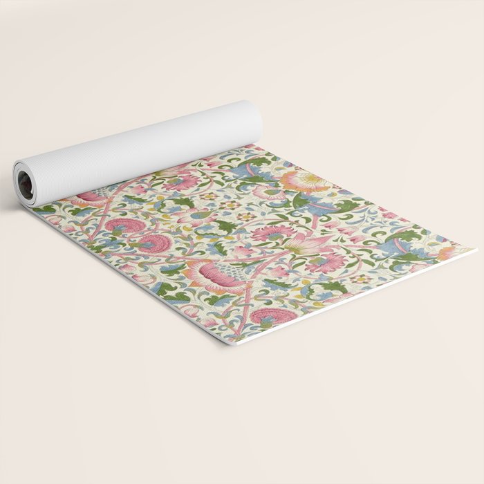William Morris Vintage Lodden Blush Pink & Woad Blue Yoga Mat