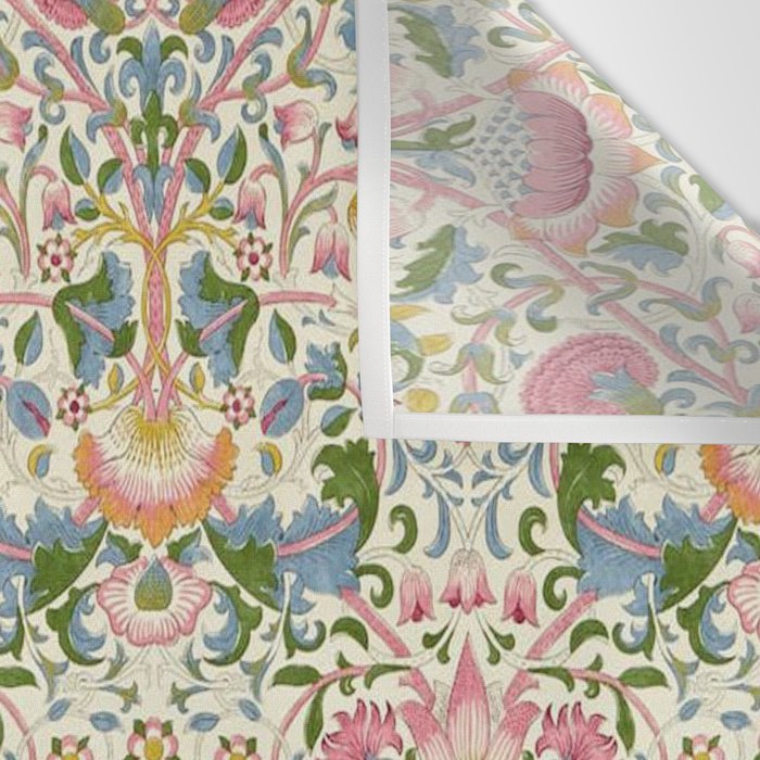 William Morris Vintage Lodden Blush Pink & Woad Blue Wall Tapestry Gallery Image 3