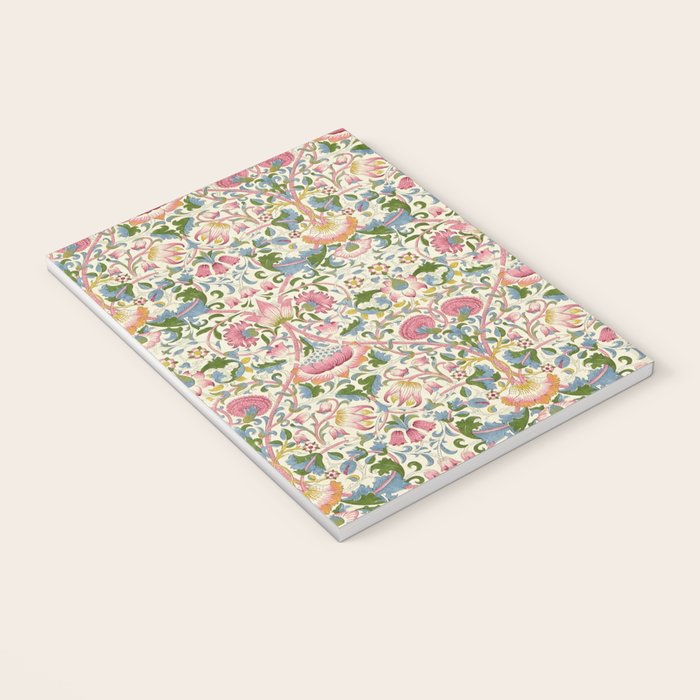 William Morris Vintage Lodden Blush Pink & Woad Blue Notebook Gallery Image 3