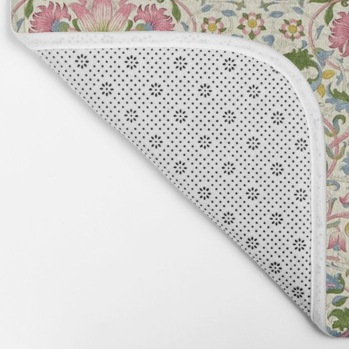 William Morris Vintage Lodden Blush Pink & Woad Blue Bath Mat Gallery Image 2