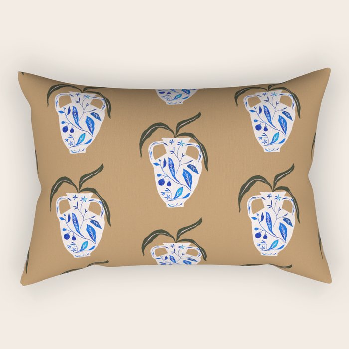 Dynasty Vase with Citrus & Blossoms Rectangular Pillow Gallery Image 1