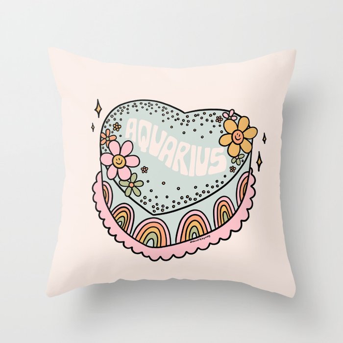 Aquarius Heart Cake Throw Pillow Gallery Image 6