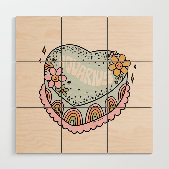 Aquarius Heart Cake Wood Wall Art Gallery Image 1