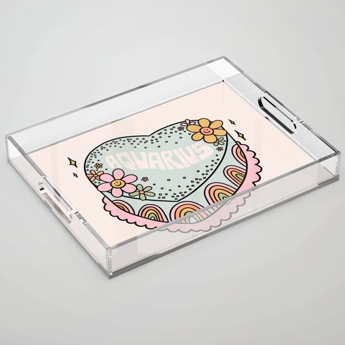 Aquarius Heart Cake Acrylic Tray Gallery Image 1