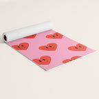 Funny retro love heart cartoon pattern Yoga Mat Gallery Image 2