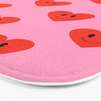 Funny retro love heart cartoon pattern Bath Mat Gallery Image 3