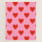 Funny retro love heart cartoon pattern Jigsaw Puzzle Gallery Image 1