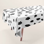 Black geometrical hand painted polka dots confetti pattern Tablecloth Gallery Image 1