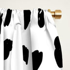 Black geometrical hand painted polka dots confetti pattern Window Curtain Gallery Image 2