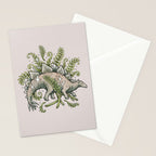 Stegosaurus & Ferns | Dinosaur Botanical Art Stationery Card Gallery Image 2