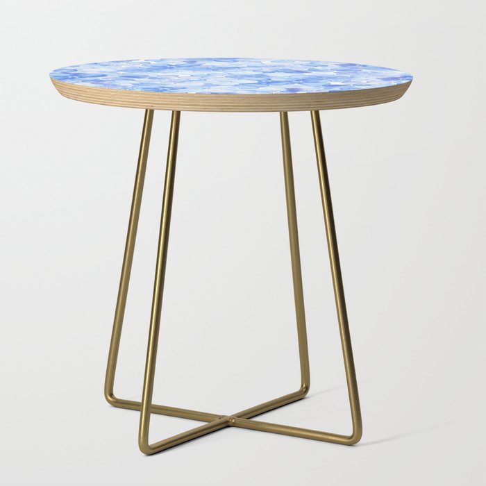 Elegant purple blue hand painted watercolor hortensia floral Side Table Gallery Image 1