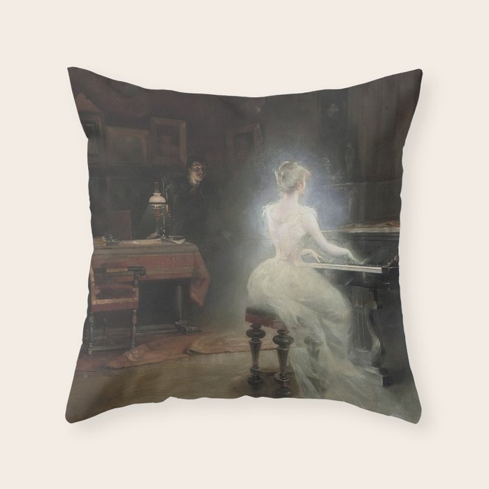 Spirit Painting 1885 George Roux Throw Pillow Gallery Image 6