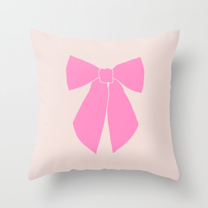 Pink Bow Throw Pillow Gallery Image 6