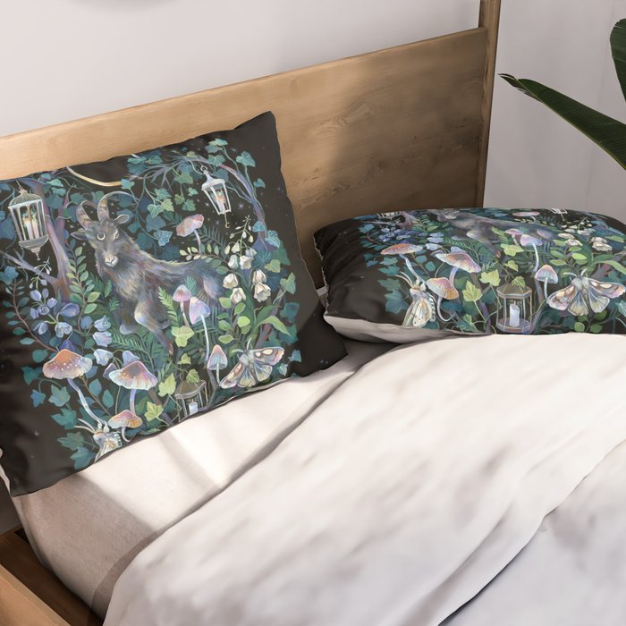 Black Goat Moon Garden Pillow Sham Gallery Image 2