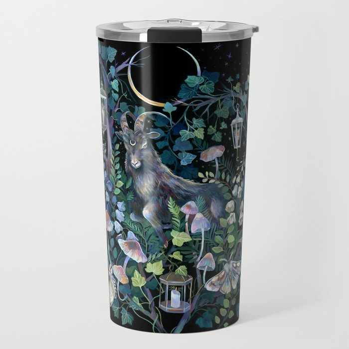 Black Goat Moon Garden Travel Mug Gallery Image 1