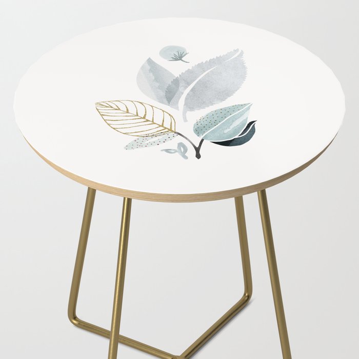 Abstract Botanical Herbs Watercolor Side Table Gallery Image 2
