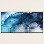 White Sand Blue Sea - Alcohol Ink Painting Desk Mat Gallery Image 3
