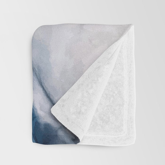 White Sand Blue Sea - Alcohol Ink Painting Throw Blanket Gallery Image 3