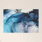 White Sand Blue Sea - Alcohol Ink Painting Welcome Mat Gallery Image 1