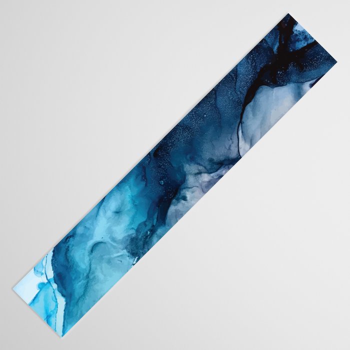 White Sand Blue Sea - Alcohol Ink Painting Table Runner Gallery Image 3