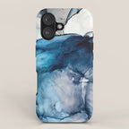 White Sand Blue Sea - Alcohol Ink Painting iPhone Case Gallery Image 1