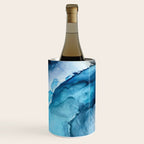 White Sand Blue Sea - Alcohol Ink Painting Wine Chiller Gallery Image 2
