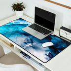 White Sand Blue Sea - Alcohol Ink Painting Desk Mat Gallery Image 2