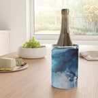 White Sand Blue Sea - Alcohol Ink Painting Wine Chiller Gallery Image 4